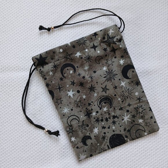 Star and Moon Celestial Tarot Card Gemstone Rune Pouch Bag - Picture 2 of 11